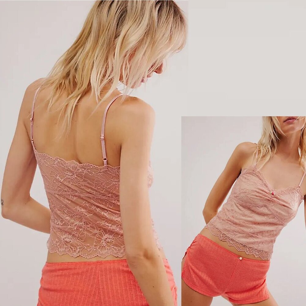 New Free People Lacey Essential Misty Rose Cami Size M